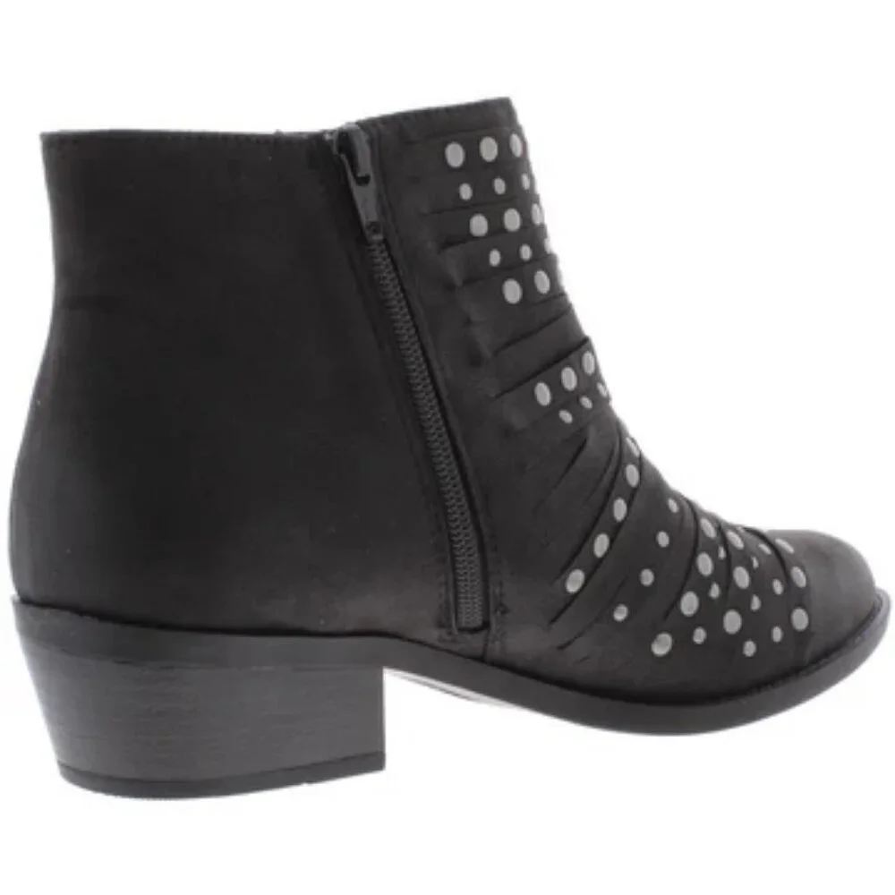 NIB WHITE MOUNTAIN Desire Studded Ankle Boots Western Heel Black Various Sizes